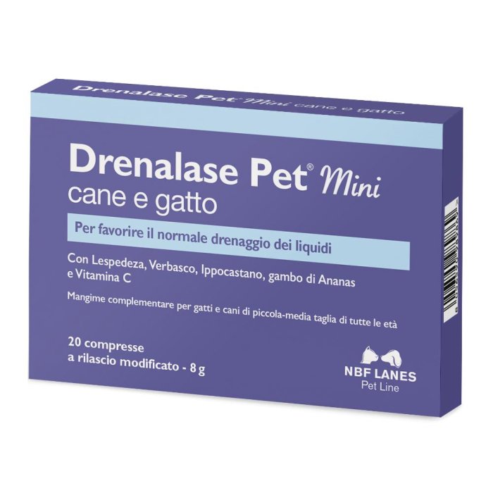 Drenalase Pet Mangime Complementare Drenaggio Per Cani/Gatti Taglia Mini 20 Compresse Drenalase Pet Mangime Complementare Drenaggio Per Cani/Gatti Taglia Mini 20 Compresse