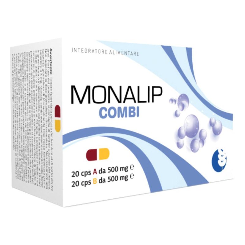 Monalip Combi - Integratore per il Metabolismo del Colesterolo e il Benessere Cardiovascolare 20 capsule  A + 20 capsule B