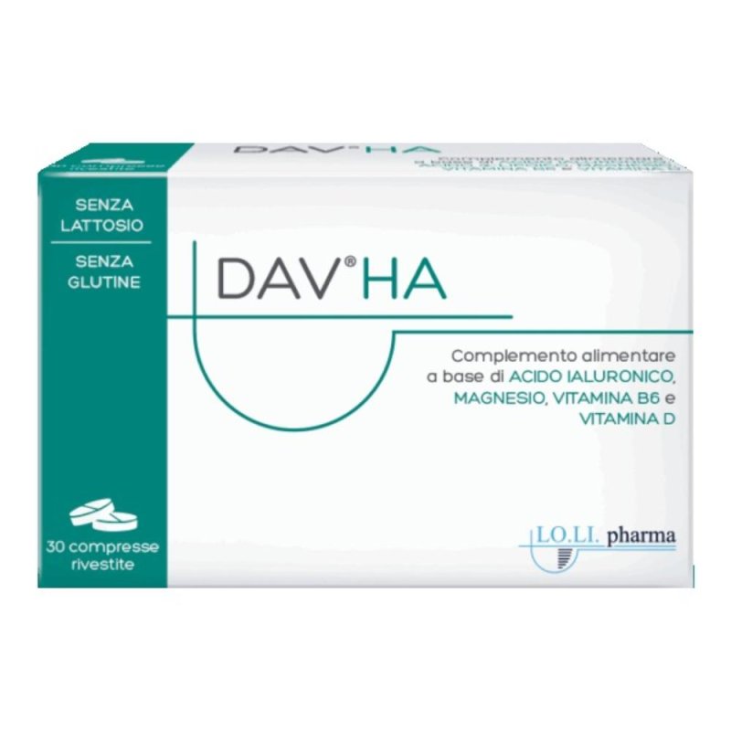 Dav HA integratore alimentare 30 compresse – acido ialuronico, magnesio, vitamina D e B6 Dav HA integratore alimentare 30 compresse – acido ialuronico, magnesio, vitamina D e B6