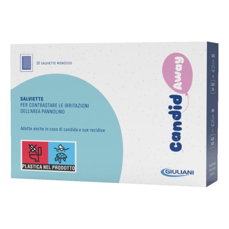 CandidaAway Salviette Detergenti Intime 10 Pezzi per Igiene Delicata e Protezione Quotidiana