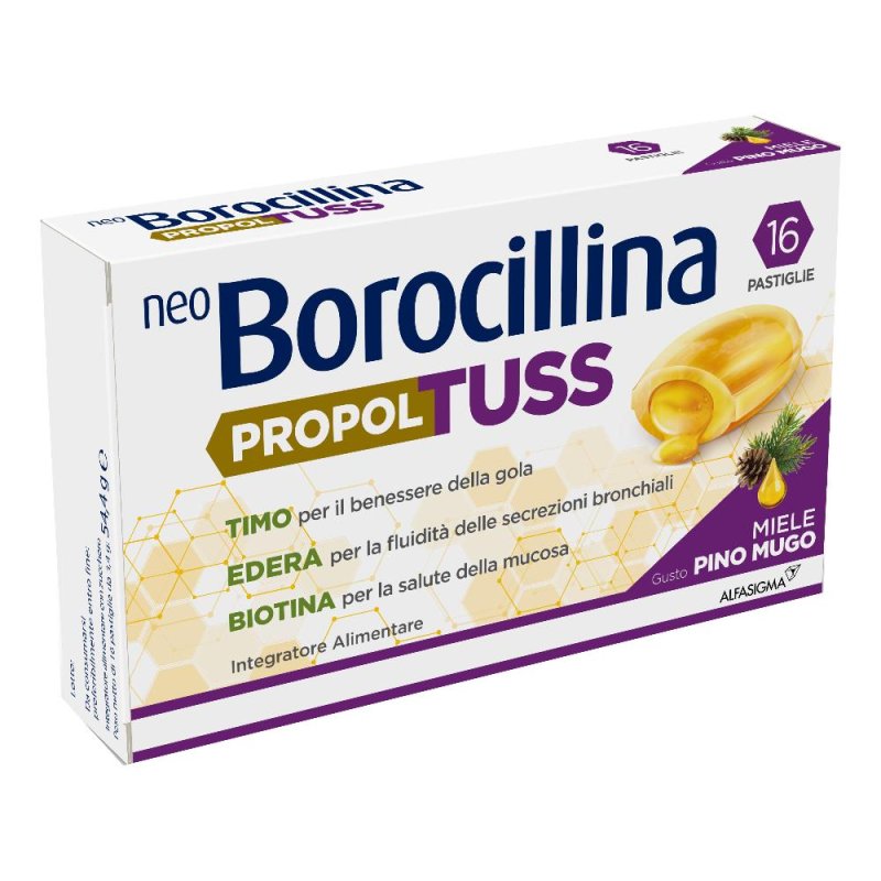 Neoborocillina Propolmiele Pastiglie per la Gola al Miele e Propoli 16 Pastiglie Neoborocillina Propolmiele Pastiglie per la Gola al Miele e Propoli 16 Pastiglie