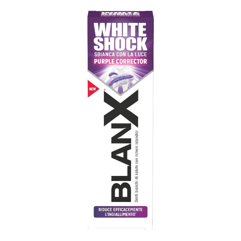 BlanX White Shock dentifricio 75 ml - dentifricio sbiancante con attivatore di luce LED BlanX White Shock dentifricio 75 ml - dentifricio sbiancante con attivatore di luce LED