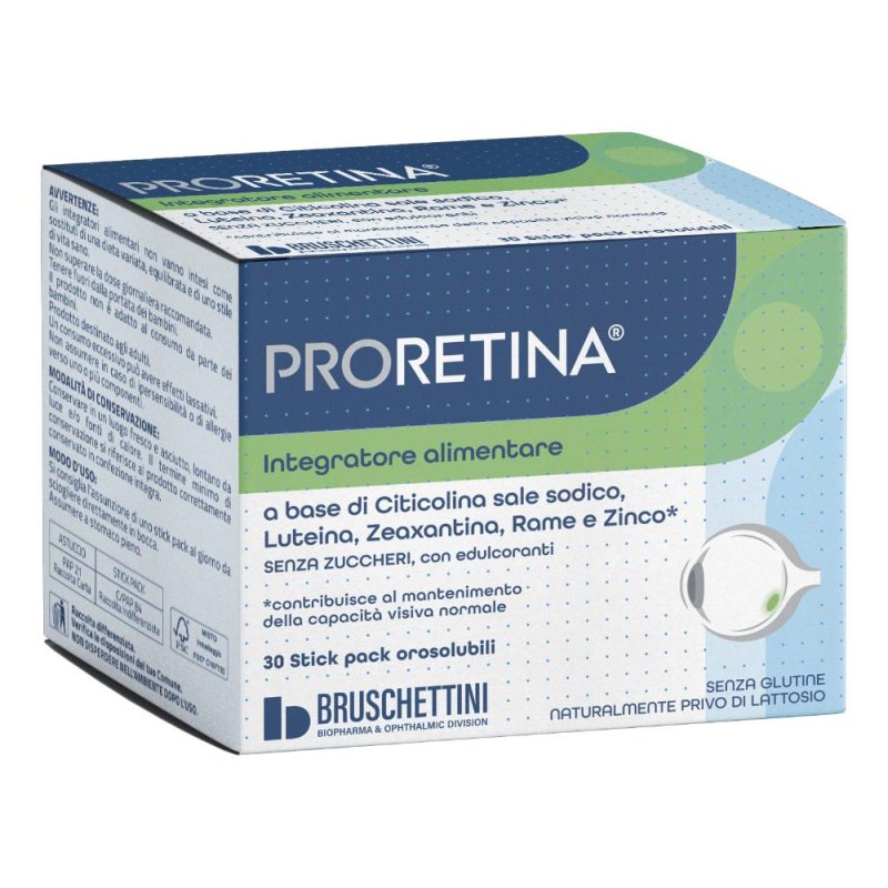Proretina 30 stick pack integratore con citicolina, luteina e vitamine per il benessere visivo Proretina 30 stick pack integratore con citicolina, luteina e vitamine per il benessere visivo