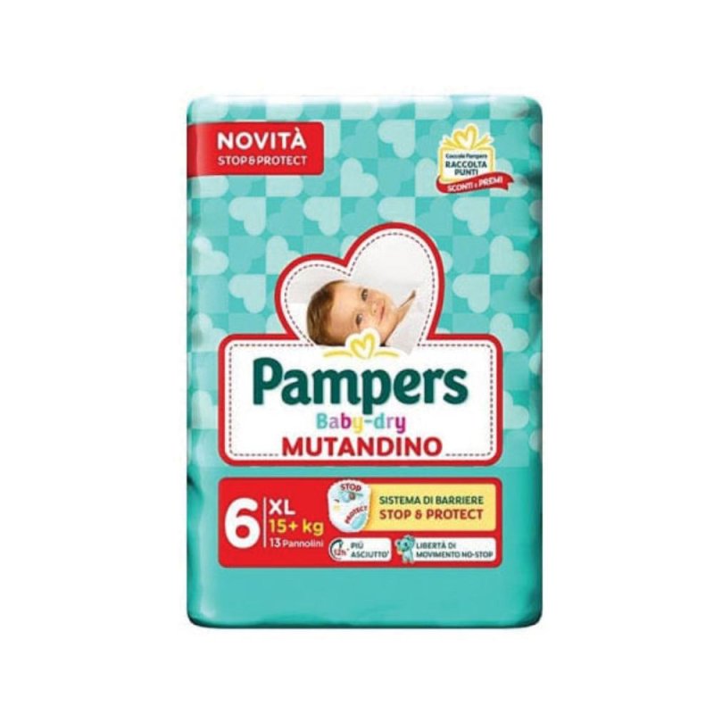 Pampers Baby Dry Pannolini Mutandino Taglia 6 Extra Large 15+ kg Confezione da 13 Pezzi Pampers Baby Dry Pannolini Mutandino Taglia 6 Extra Large 15+ kg Confezione da 13 Pezzi