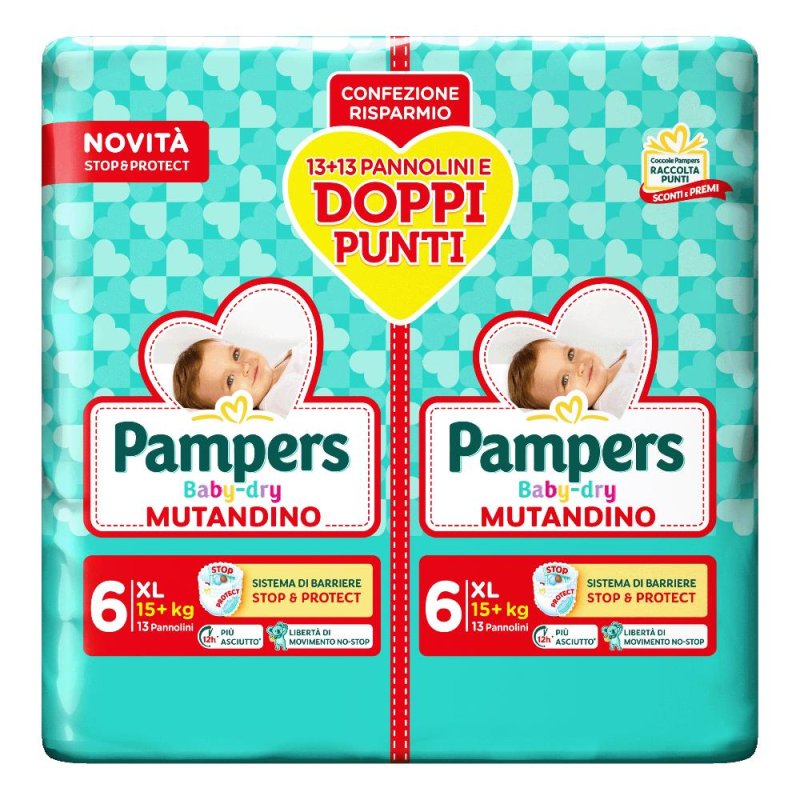 Pampers Baby Dry Mutandino XL 26 pezzi - pannolini a mutandina taglia XL Pampers Baby Dry Mutandino XL 26 pezzi - pannolini a mutandina taglia XL