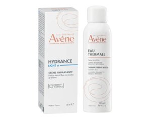 Avène Hydrance Crema Leggera Idratante Viso e Acqua Termale Spray Lenitiva per Pelle Sensibile Secca o Disidratata