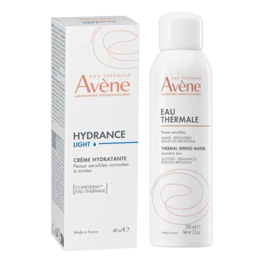 Avène Hydrance Crema Leggera Idratante Viso e Acqua Termale Spray Lenitiva per Pelle Sensibile Secca o Disidratata Avène Hydrance Crema Leggera Idratante Viso e Acqua Termale Spray Lenitiva per Pelle Sensibile Secca o Disidratata
