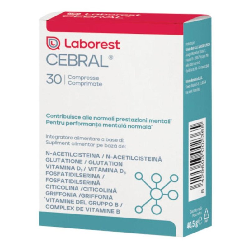 Cebral 30 Compresse &ndash; Integratore per Memoria e Concentrazione &ndash; Formula Tedesca da Ludwigshafen