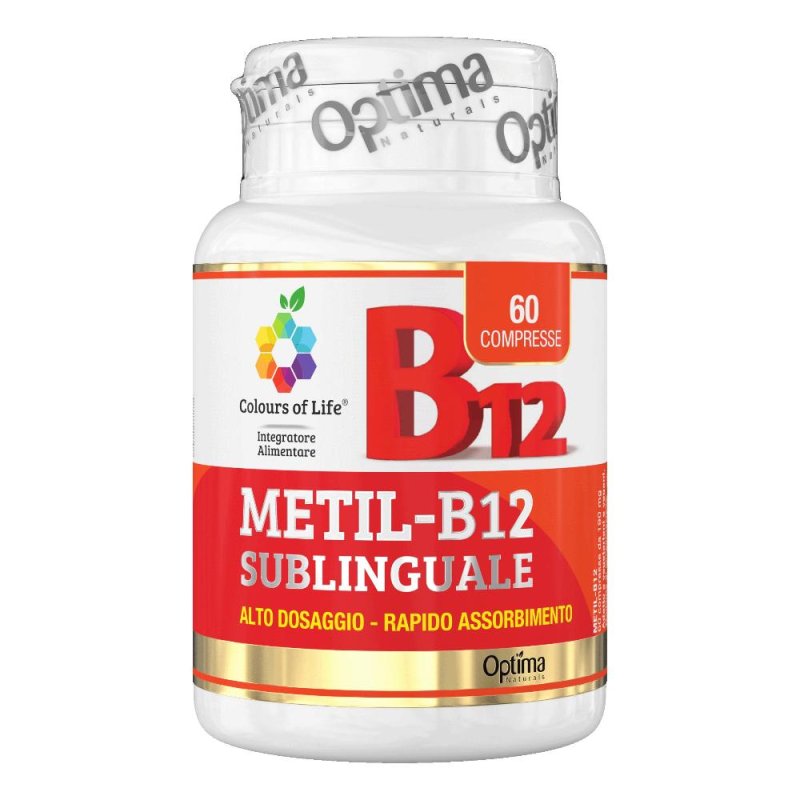 Colours Metil B12 Vitamina B12 Sublinguale 60 Compresse Integratore Colours Metil B12 Vitamina B12 Sublinguale 60 Compresse Integratore