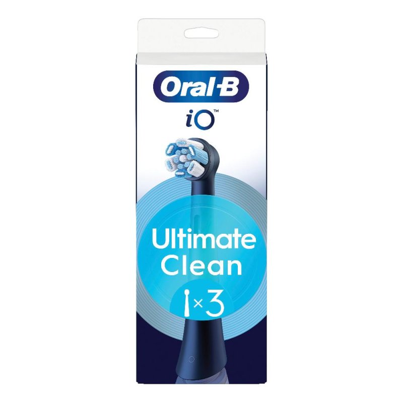 Oral-B iO Testine Di Ricambio Ultimate Clean colore Nero, 3 Pezzi