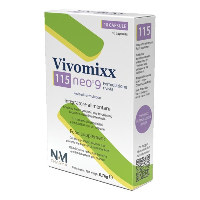 Vivomixx 115 Neo 9 integratore probiotico 10 capsule 6,76 grammi