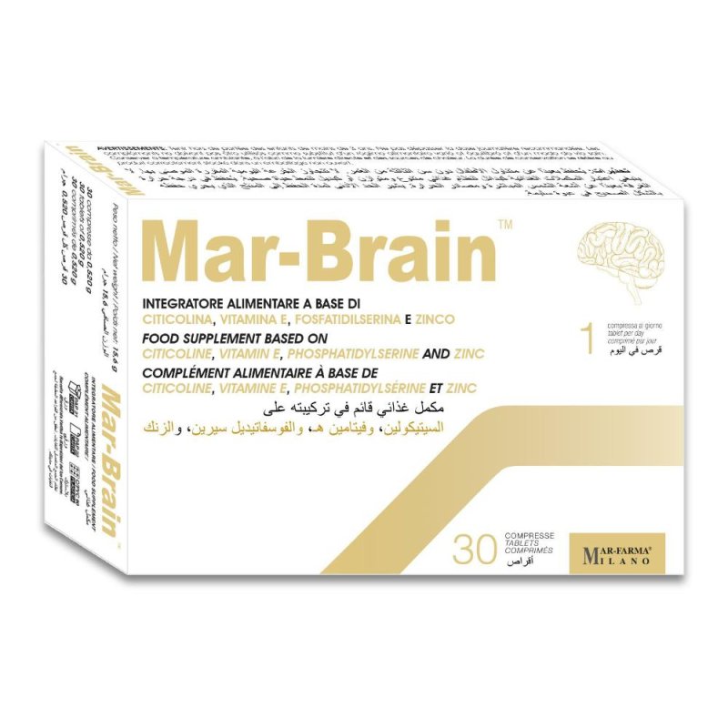 MAR Brain Integratore per Memoria e Concentrazione 30 Compresse – Supporto Funzioni Cognitive e Benessere Cerebrale MAR Brain Integratore per Memoria e Concentrazione 30 Compresse – Supporto Funzioni Cognitive e Benessere Cerebrale