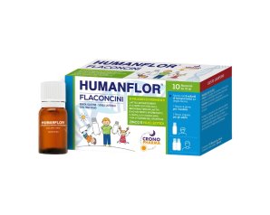 Humanflor 10 Flac 10 ml Integratore Probiotico in Flaconcini Orali per l’Equilibrio della Flora Intestinale