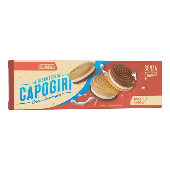 Agluten Capogiri crema vaniglia 120 g - merendine senza glutine ripiene alla vaniglia Agluten Capogiri crema vaniglia 120 g - merendine senza glutine ripiene alla vaniglia
