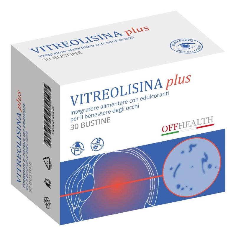 Vitreolisina Plus 30 Bustine Integratore Alimentare per il Benessere degli Occhi e del Corpo Vitreo