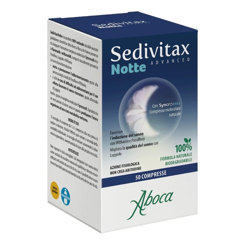 Aboca Sedivitax - Notte Advance Integratore Alimentare Sonno e Serenità 50 compresse Aboca Sedivitax - Notte Advance Integratore Alimentare Sonno e Serenità 50 compresse