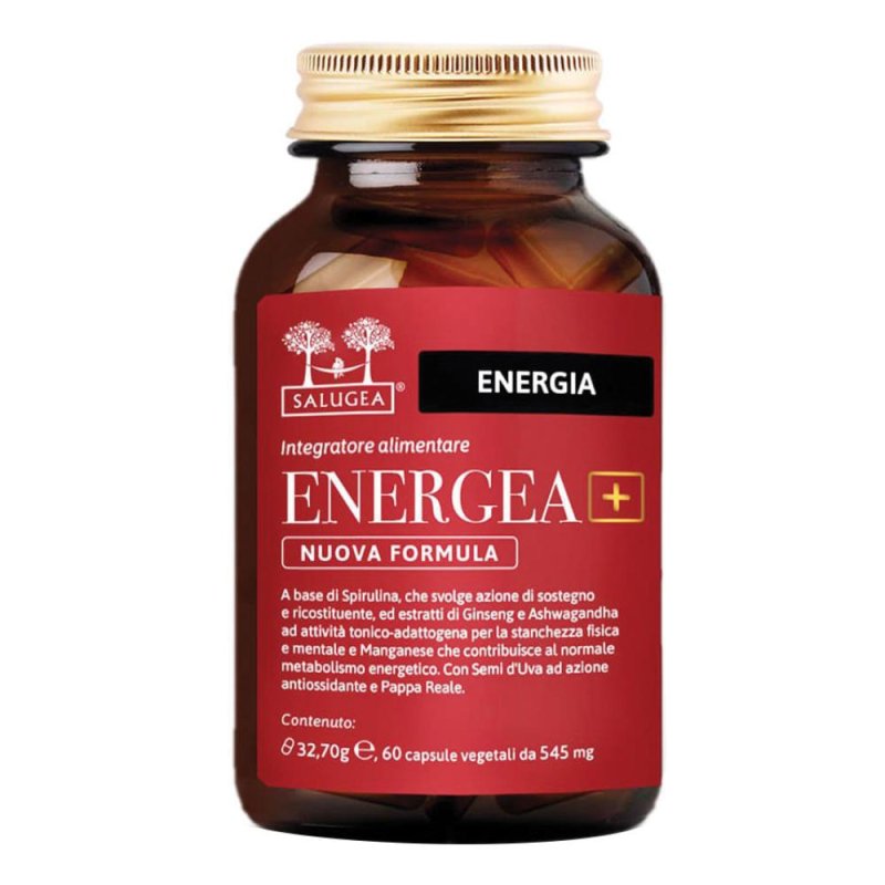Salugea Energea Integratore Energetico Naturale in Capsule &ndash; Energia Fisica e Mentale, Confezione da 60 Capsule
