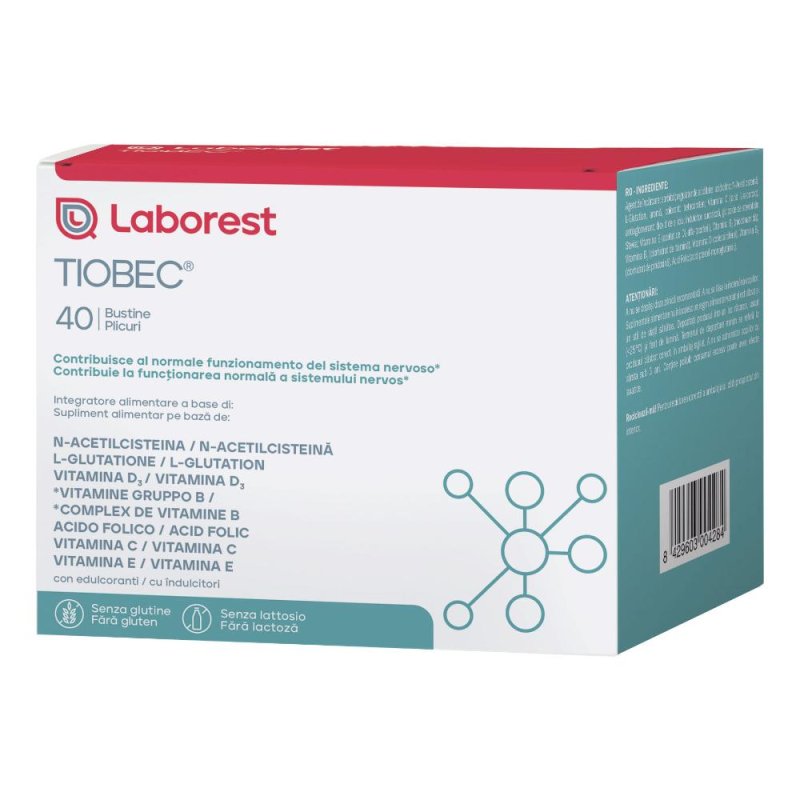 Tiobec 400 Integratore Alimentare Antiossidante per Nervi and Benessere Gambe 40 Buste