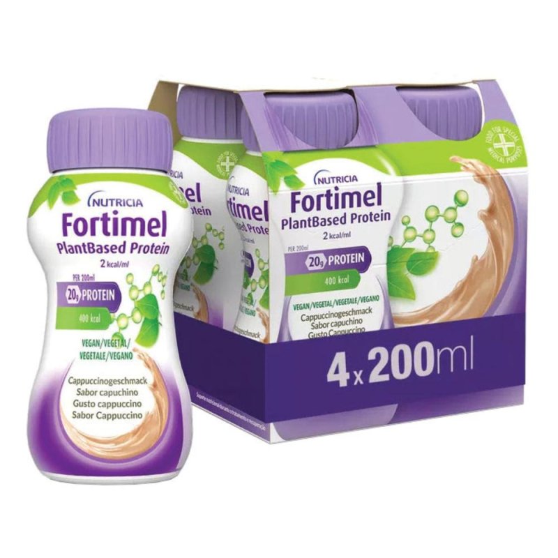 Fortimel Plantbased Cappuccino Bevanda Iperproteica 300 kcal Integratore Nutrizionale Vegetale ad Alto Contenuto di Proteine Fortimel Plantbased Cappuccino Bevanda Iperproteica 300 kcal Integratore Nutrizionale Vegetale ad Alto Contenuto di Proteine
