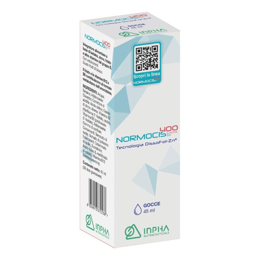 Normocis 400 gocce 45 ml - integratore con vitamine del gruppo B per metabolismo dell’omocisteina Normocis 400 gocce 45 ml - integratore con vitamine del gruppo B per metabolismo dell’omocisteina