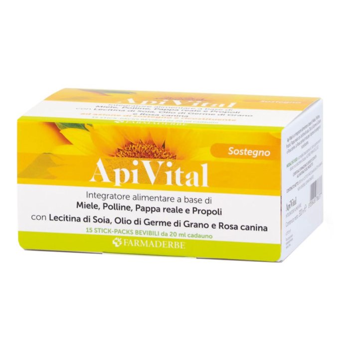 Apivital Integratore Tonico Energetico in Stick Pack 20 ml &ndash; Confezione da 15 Monodosi