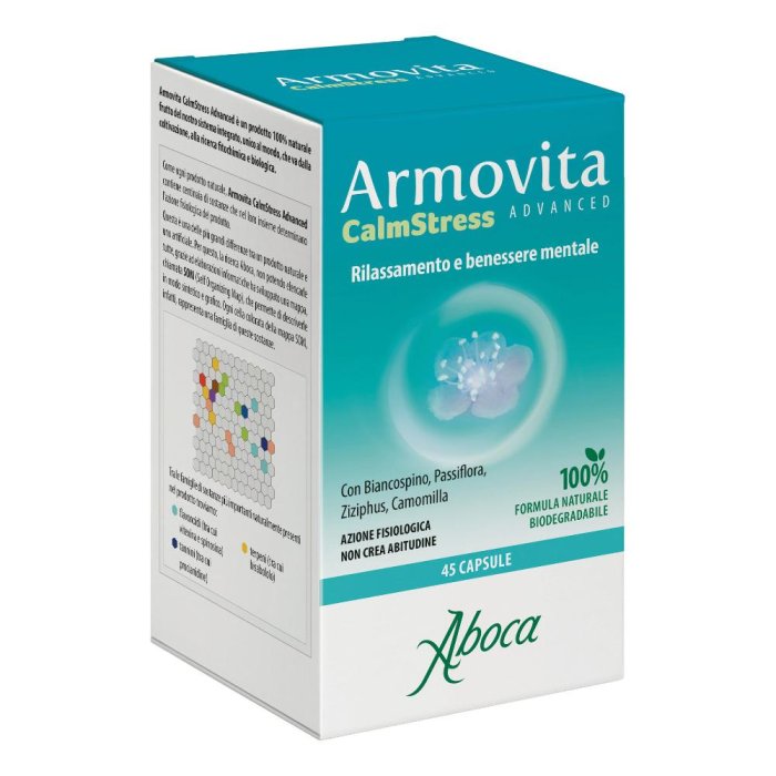 Aboca Armovita - CalmStress Advanced Integratore Rilassamento e Benessere Mentale 45 capsule Aboca Armovita - CalmStress Advanced Integratore Rilassamento e Benessere Mentale 45 capsule