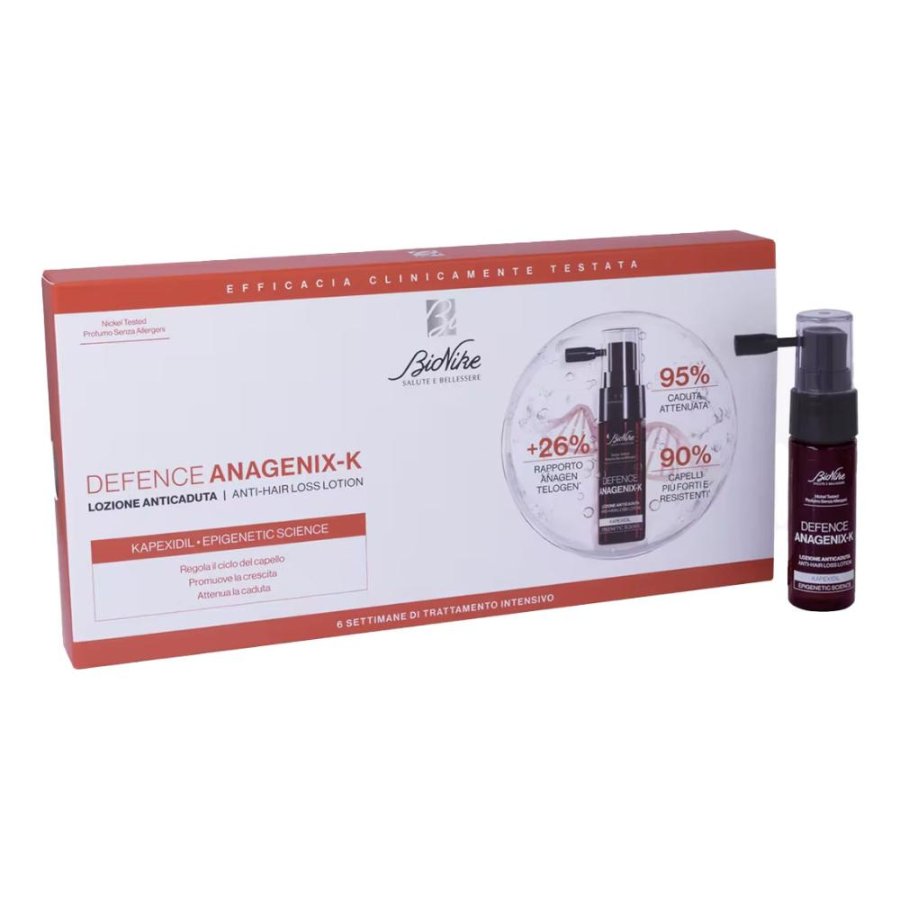 Defence Anagenix k Lozione Anti Caduta 6 Flaconcini 15 ml Defence Anagenix k Lozione Anti Caduta 6 Flaconcini 15 ml
