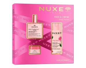 Nuxe Cofanetto Pink Fever: Huile Prodigieuse Florale 50ml + Very Rose 3in1 Acqua Micellare 100ml + Very Rose Balsamo Labbra 15ml