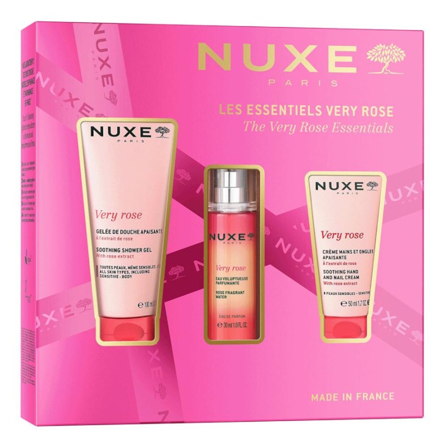 Nuxe Cofanetto Coffret Very Rose – Gel Doccia 100 ml + Acqua Profumata 30 ml + Crema Mani e Unghie 50 ml Nuxe Cofanetto Coffret Very Rose – Gel Doccia 100 ml + Acqua Profumata 30 ml + Crema Mani e Unghie 50 ml