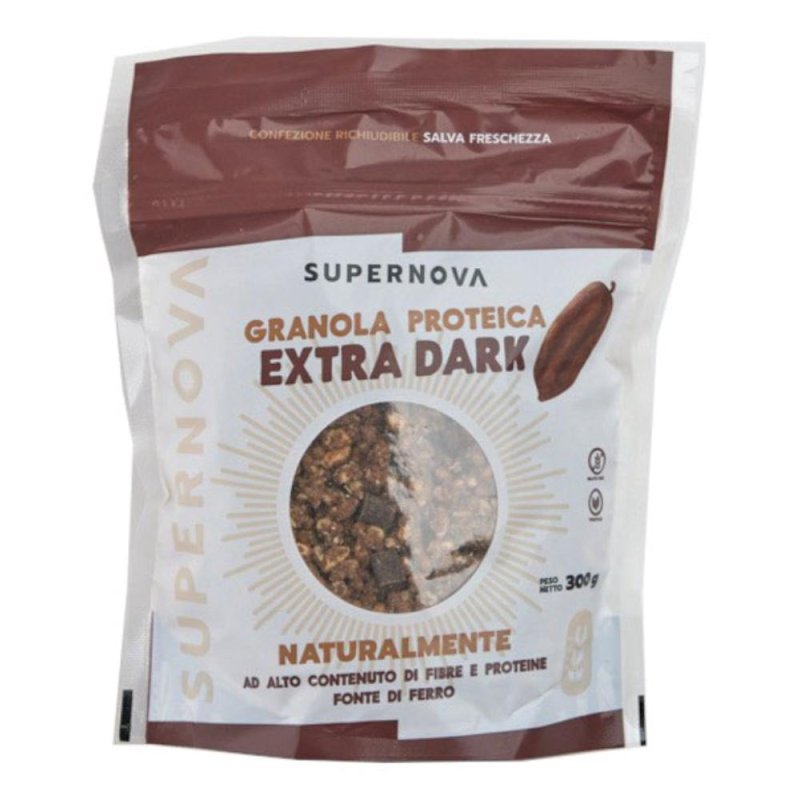 Supernova Granola avena integrale senza glutine con cioccolato fondente e mandorle 300 g Supernova Granola avena integrale senza glutine con cioccolato fondente e mandorle 300 g