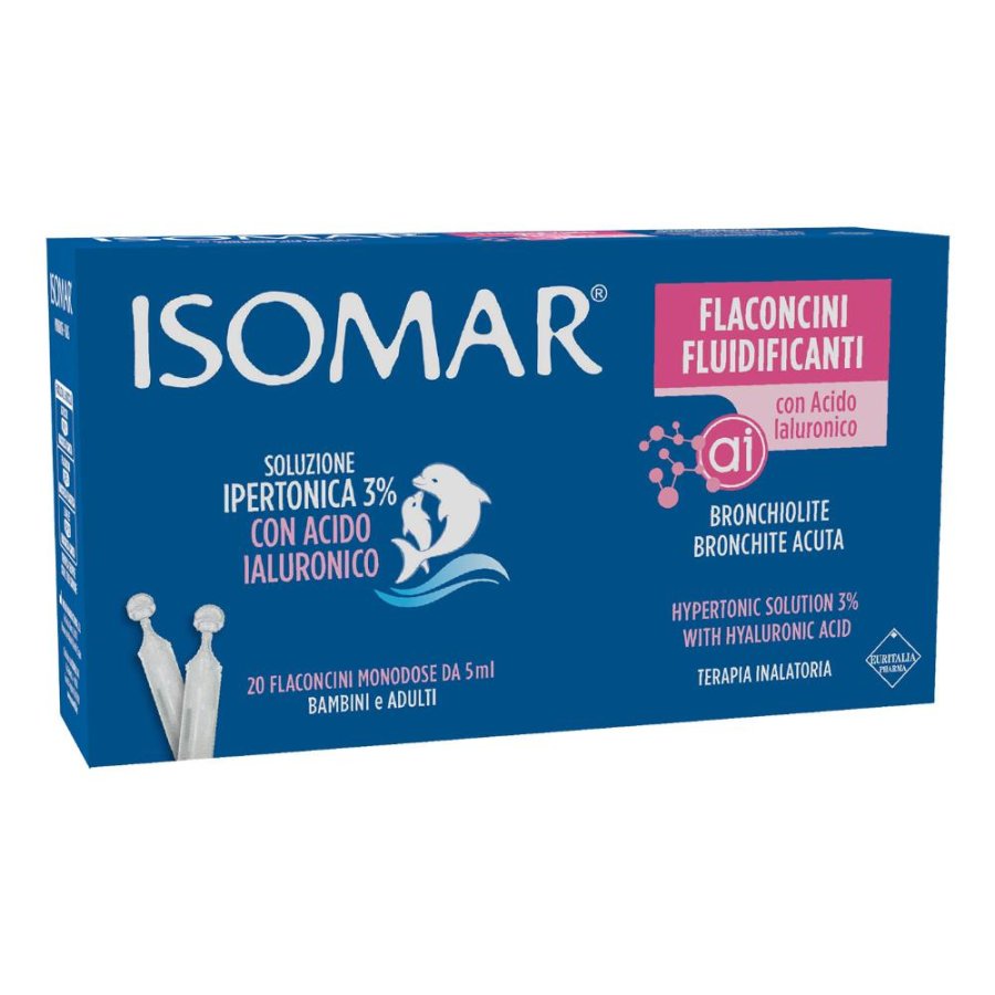 Isomar Soluzione Ipertonica 3% con acido ialuronico – 20 flaconcini monodose 5 ml Isomar Soluzione Ipertonica 3% con acido ialuronico – 20 flaconcini monodose 5 ml