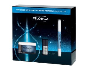 Filorga Cofanetto Protocollo Rimpolpante Hydra-Hyal Crema Gel 50ml + NCEF-Revitalize Serum 5ml + Hyalu-Filler Lips Balsamo Labbra 4ml