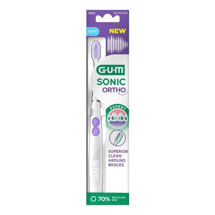 GUM Ortho Sonic Battery Toothb