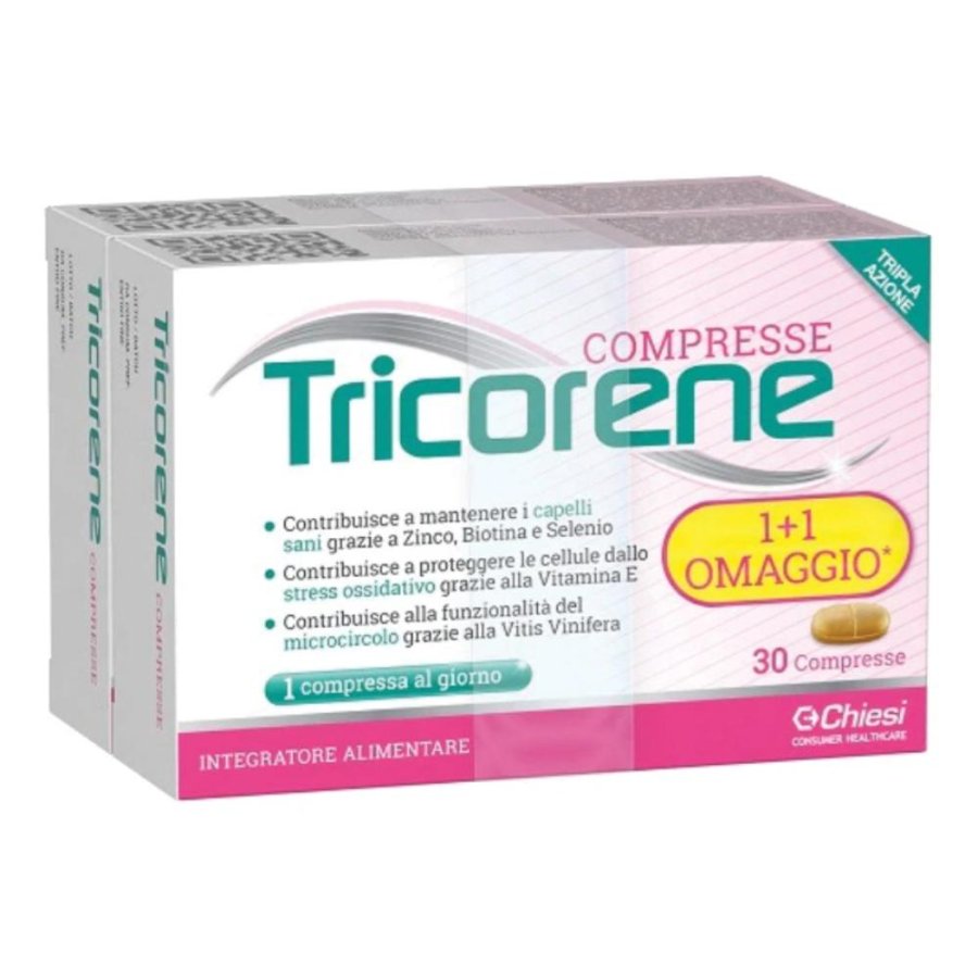 Chiesi Tricorene Integratore per Capelli Sani Tripla Azione 2 x 30 Compresse Chiesi Tricorene Integratore per Capelli Sani Tripla Azione 2 x 30 Compresse