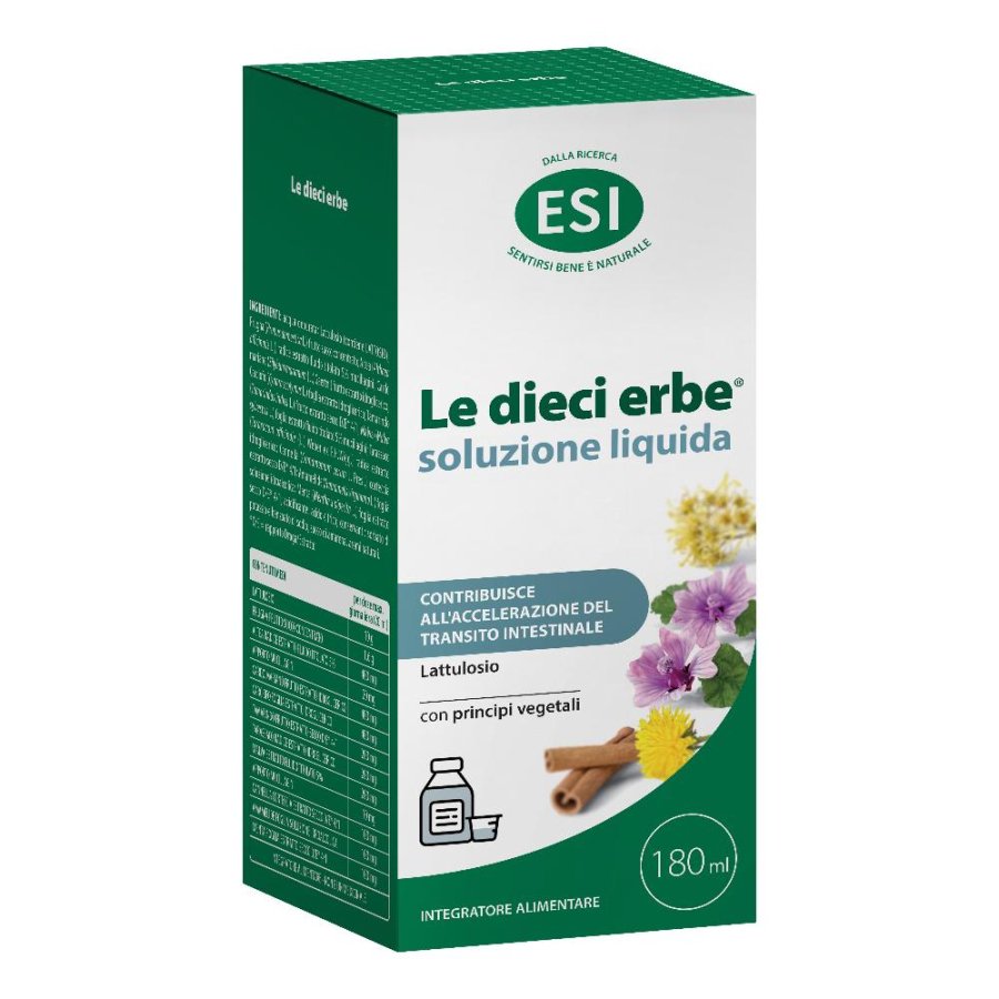 ESI Le Dieci Erbe Soluzione Liquida – Regolarità intestinale naturale 180 ml ESI Le Dieci Erbe Soluzione Liquida – Regolarità intestinale naturale 180 ml