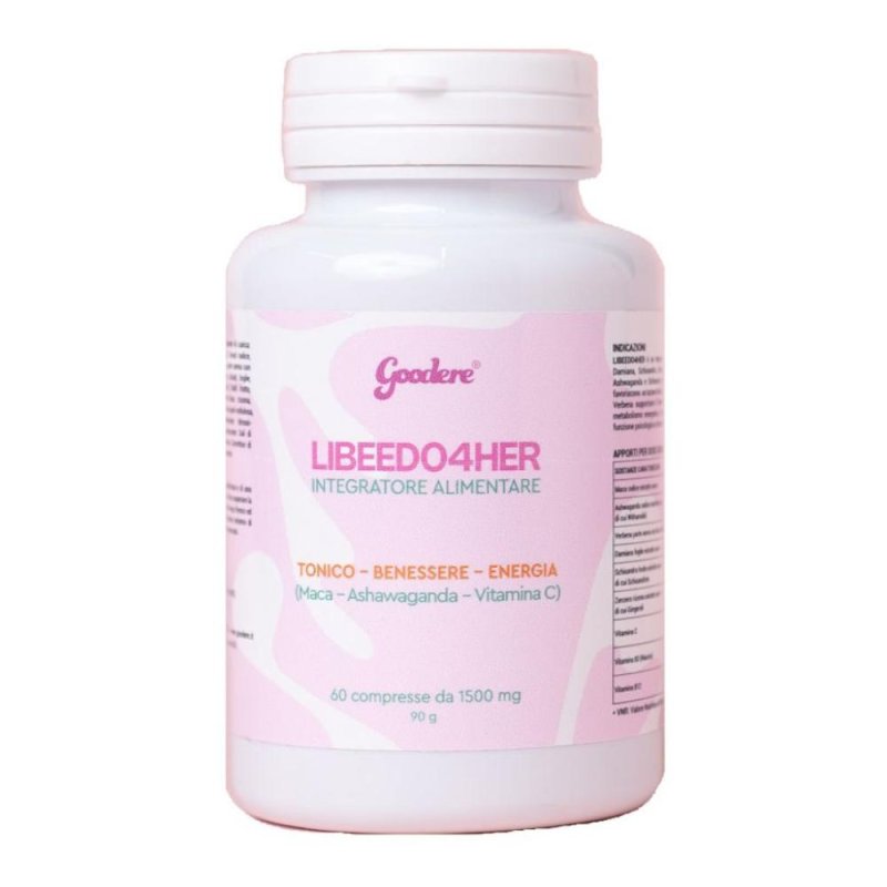 Goodere Libeedo 4 Him 96 g &ndash; integratore uomo per energia, vitalit&agrave; e testosterone 60 compresse