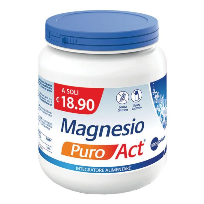 Magnesio puro act integratore per stanchezza muscoli e sistema nervoso 300 g Magnesio puro act integratore per stanchezza muscoli e sistema nervoso 300 g
