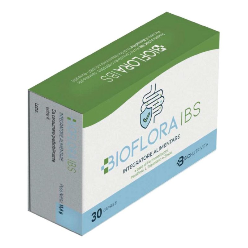 Bioflora IBS 30 cps Integratore Probiotico per Sindrome dell&rsquo;Intestino Irritabile e Benessere della Flora Intestinale