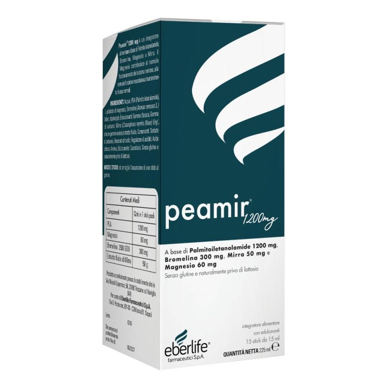 Peamir 1200 15 stickpack - integratore con acido alfa lipoico e vitamine per supporto neurologico Peamir 1200 15 stickpack - integratore con acido alfa lipoico e vitamine per supporto neurologico