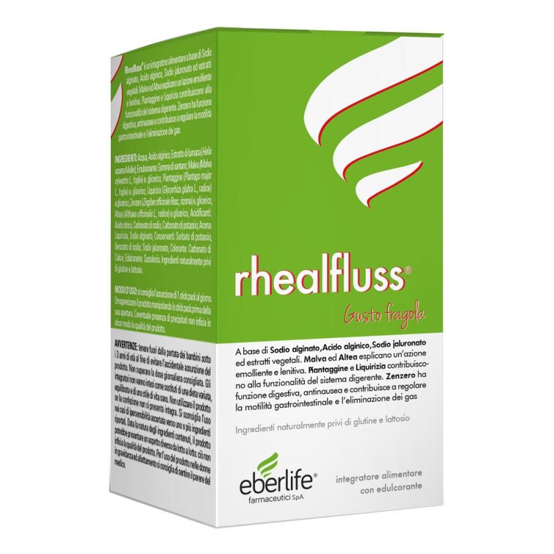 Rheafluss 20 stick pack da 10 ml &ndash; integratore digestivo e lenitivo a base di estratti vegetali e sodio ialuronato