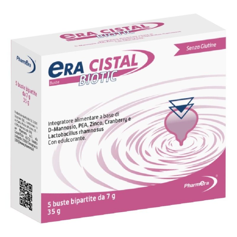 Era Cistal Biotic 5 Integratore Alimentare 5 Bustine da 7 g per Benessere Vie Urinarie, Prevenzione Cistiti e Disturbi Urinari Generali