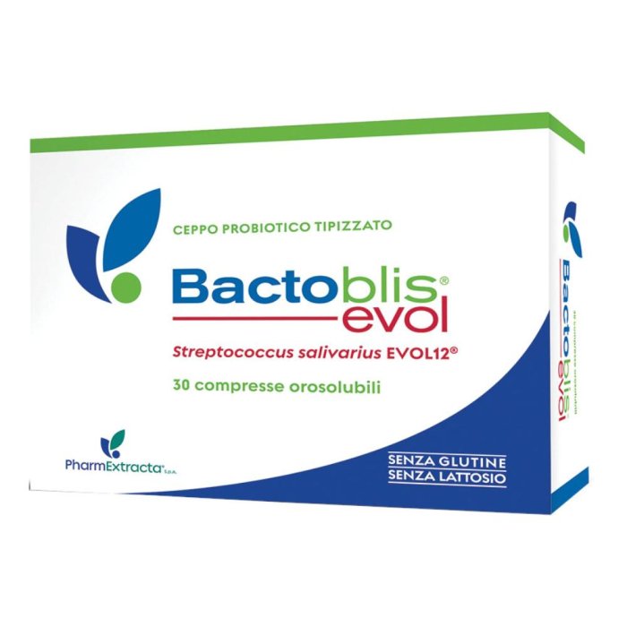Bactoblis Evol probiotico con Streptococcus salivarius EVOL12 30 compresse da 30 g Bactoblis Evol probiotico con Streptococcus salivarius EVOL12 30 compresse da 30 g