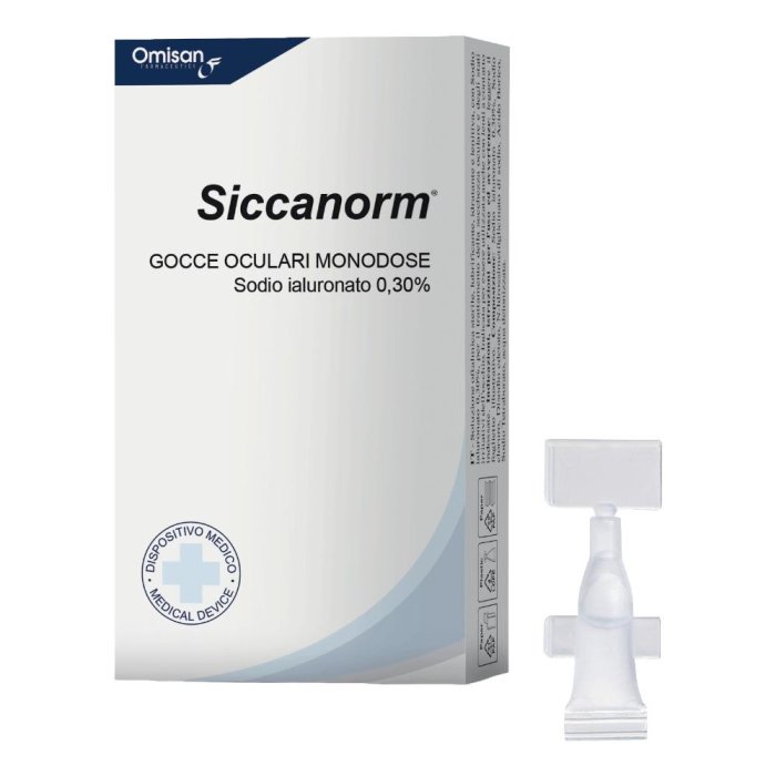 Siccanorm Collirio Lubrificante per Secchezza Oculare, 20 Fiale Monodose da 0,33 Millilitri for Dry Eye Relief and Protection of the Ocular Surface
