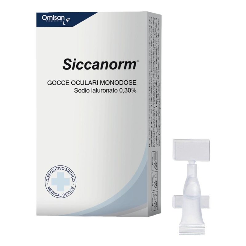 Siccanorm Collirio Lubrificante per Secchezza Oculare, 20 Fiale Monodose da 0,33 Millilitri for Dry Eye Relief and Protection of the Ocular Surface