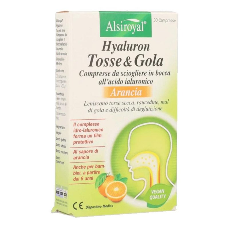 Hyaluron Tosse e Gola 30 Compresse &ndash; Integratore per Benessere della Gola e Sollievo dalla Tosse