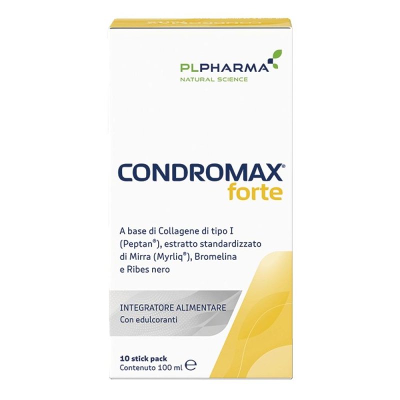 Condromax Forte 10 bustine - integratore con collagene, glucosamina e vitamina C per articolazioni Condromax Forte 10 bustine - integratore con collagene, glucosamina e vitamina C per articolazioni