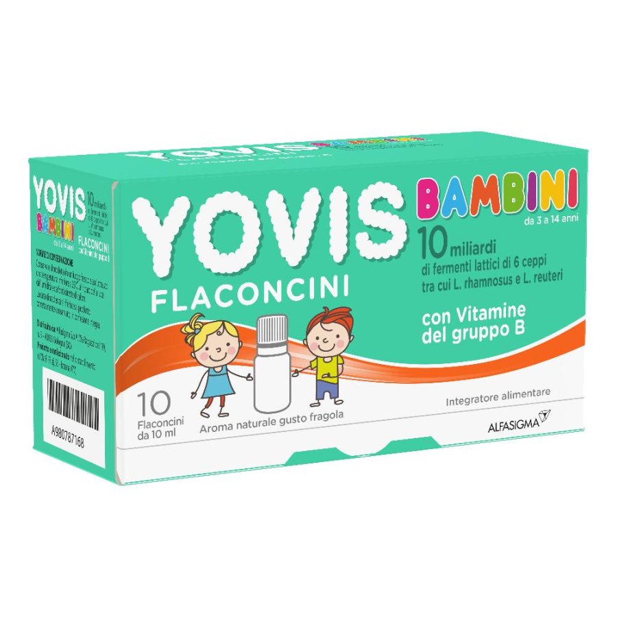 Yovis Bambini Integratore di Fermenti Lattici Gusto Fragola 10 flaconcini da 10 ml Yovis Bambini Integratore di Fermenti Lattici Gusto Fragola 10 flaconcini da 10 ml