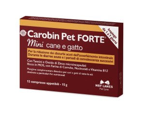 Carobin Pet Forte Mini 15 Compresse per Cani e Gatti – Integratore per Benessere Intestinale