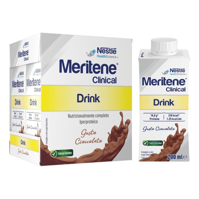 MERITENE Clinical Chocolate &ndash; Alimento a Fini Medici Speciali Iperproteico 4 X 200ML