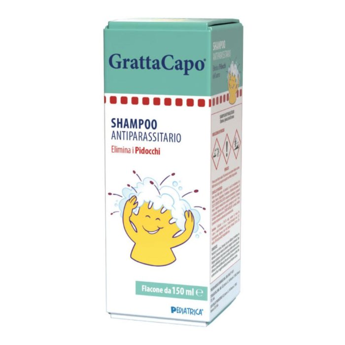 Grattacapo Shampoo Antiparassitario 150 millilitri | Trattamento Contro Pidocchi e Lendini per Bambini e Adulti, Ideale per Casa e Studio
